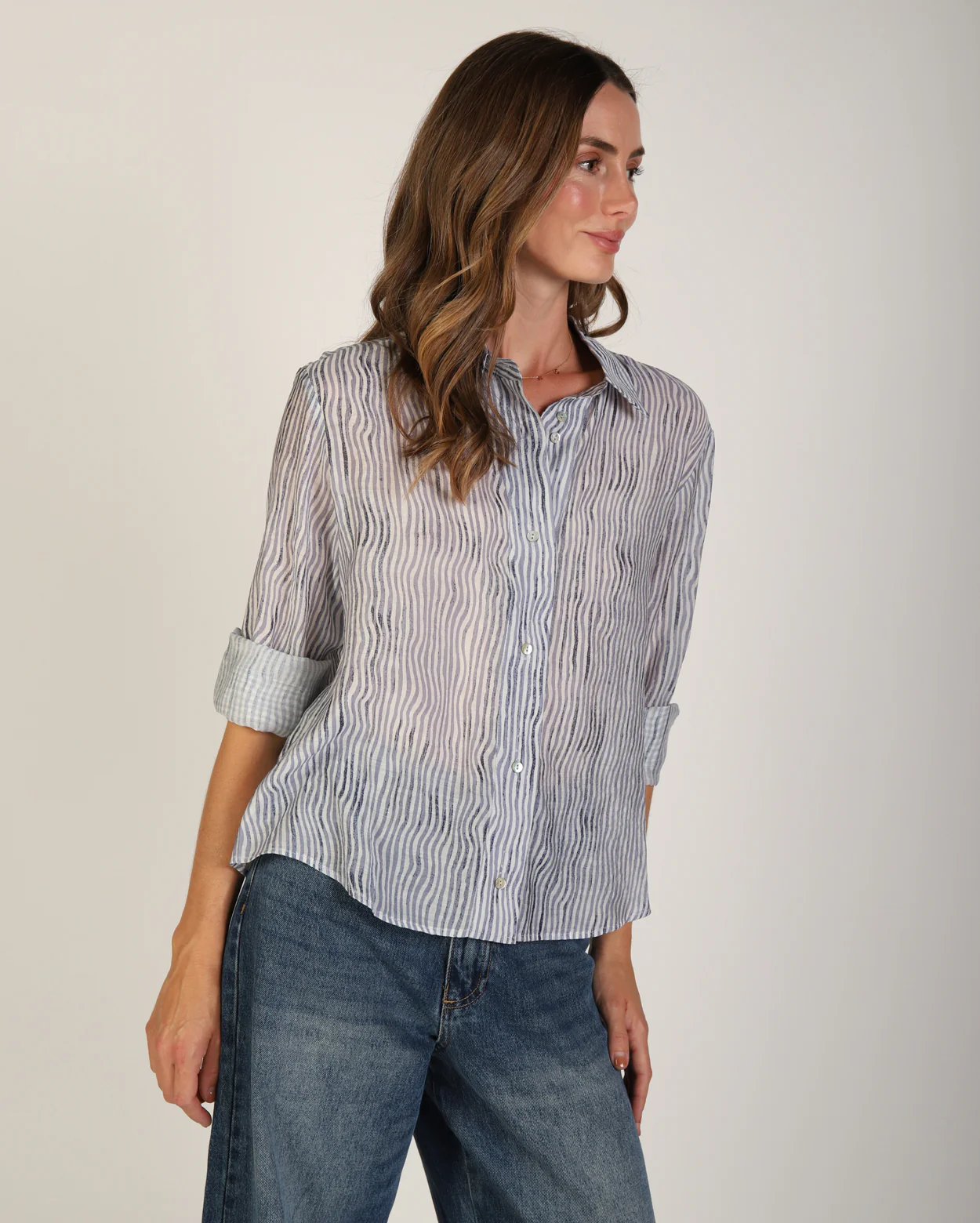 Alia Shirt - Navy/White - Image 3