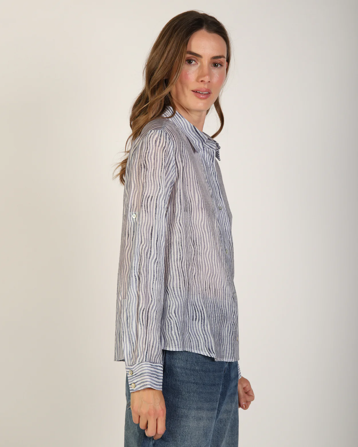 Alia Shirt - Navy/White - Image 4