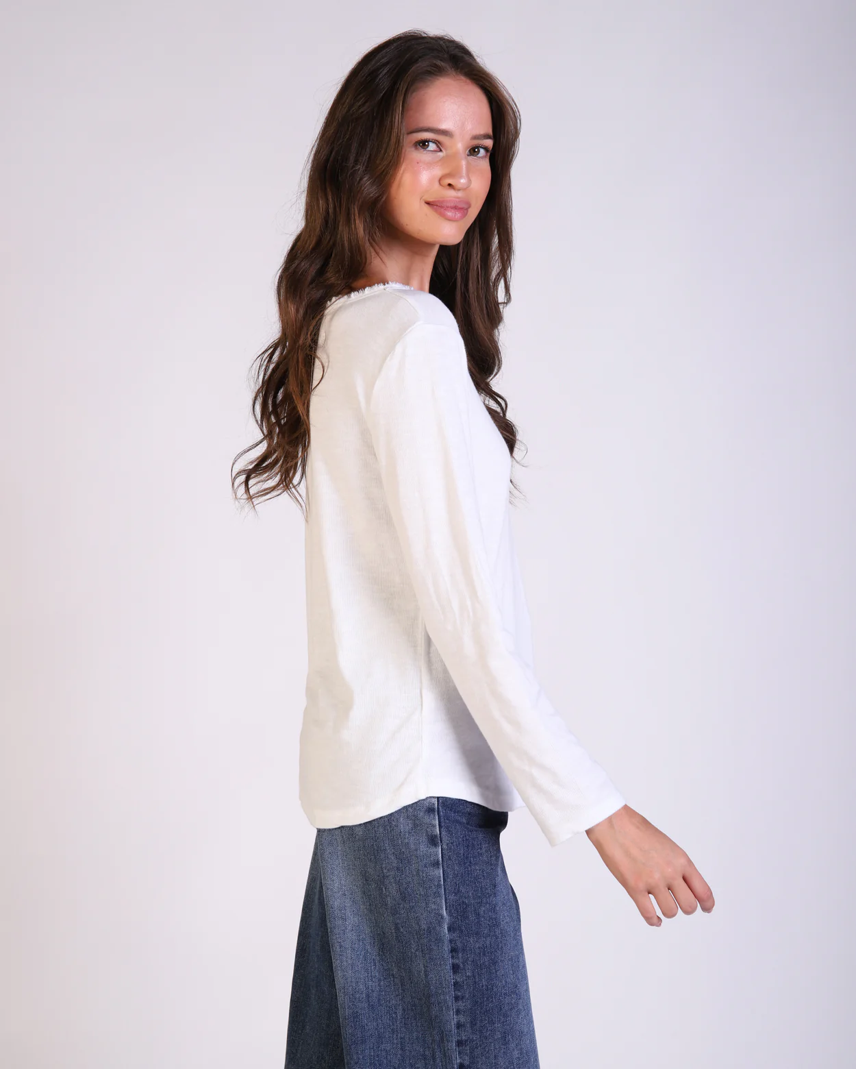 Cali Long Sleeve Tee - White - Image 3