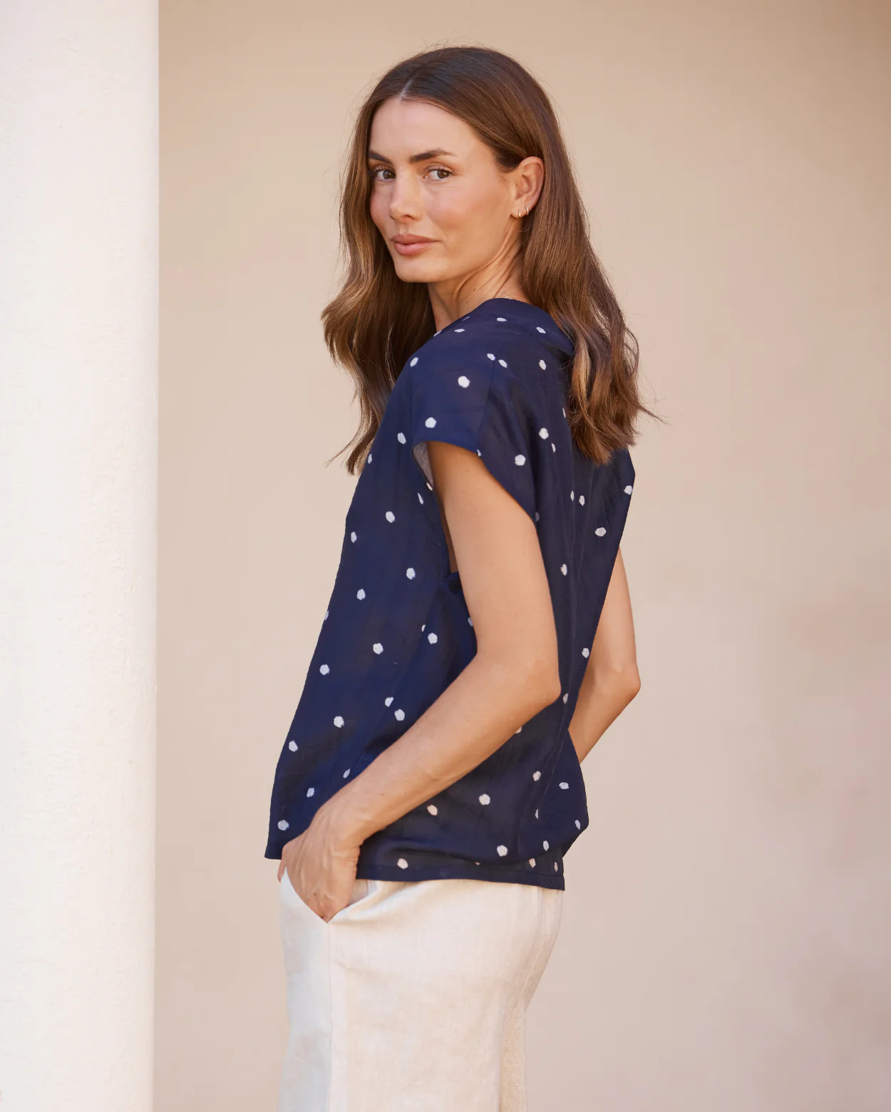 Charlotte Top - Navy/White - Image 4
