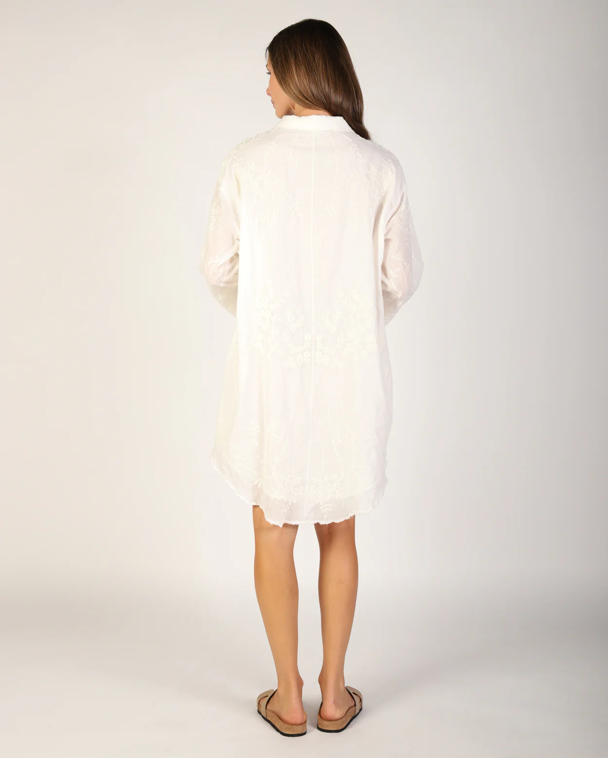 Flora Shirt Dress - White - Image 4