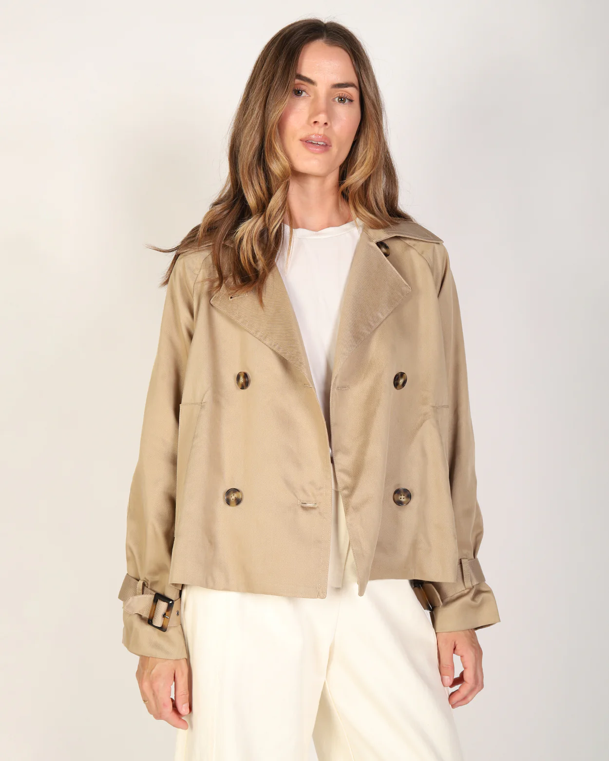 Lucie Cropped Trench - Camel - Image 3