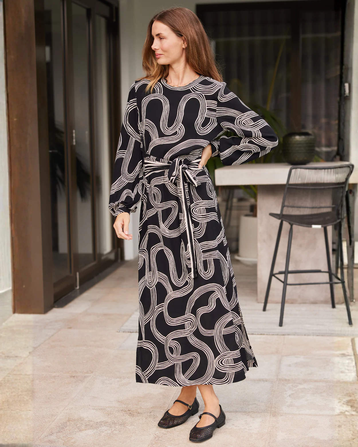 Lulu Dress - Black/Ivory