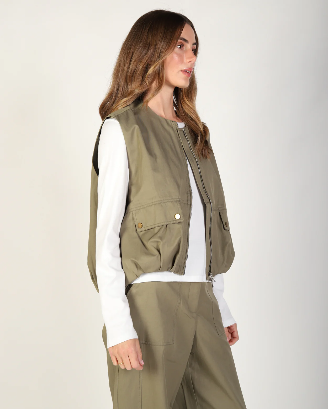 Marion Vest - Khaki - Image 3