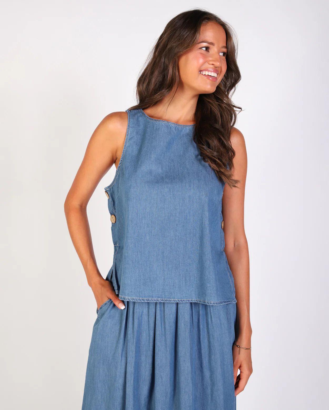 Melanie Top - Light Denim - Image 3