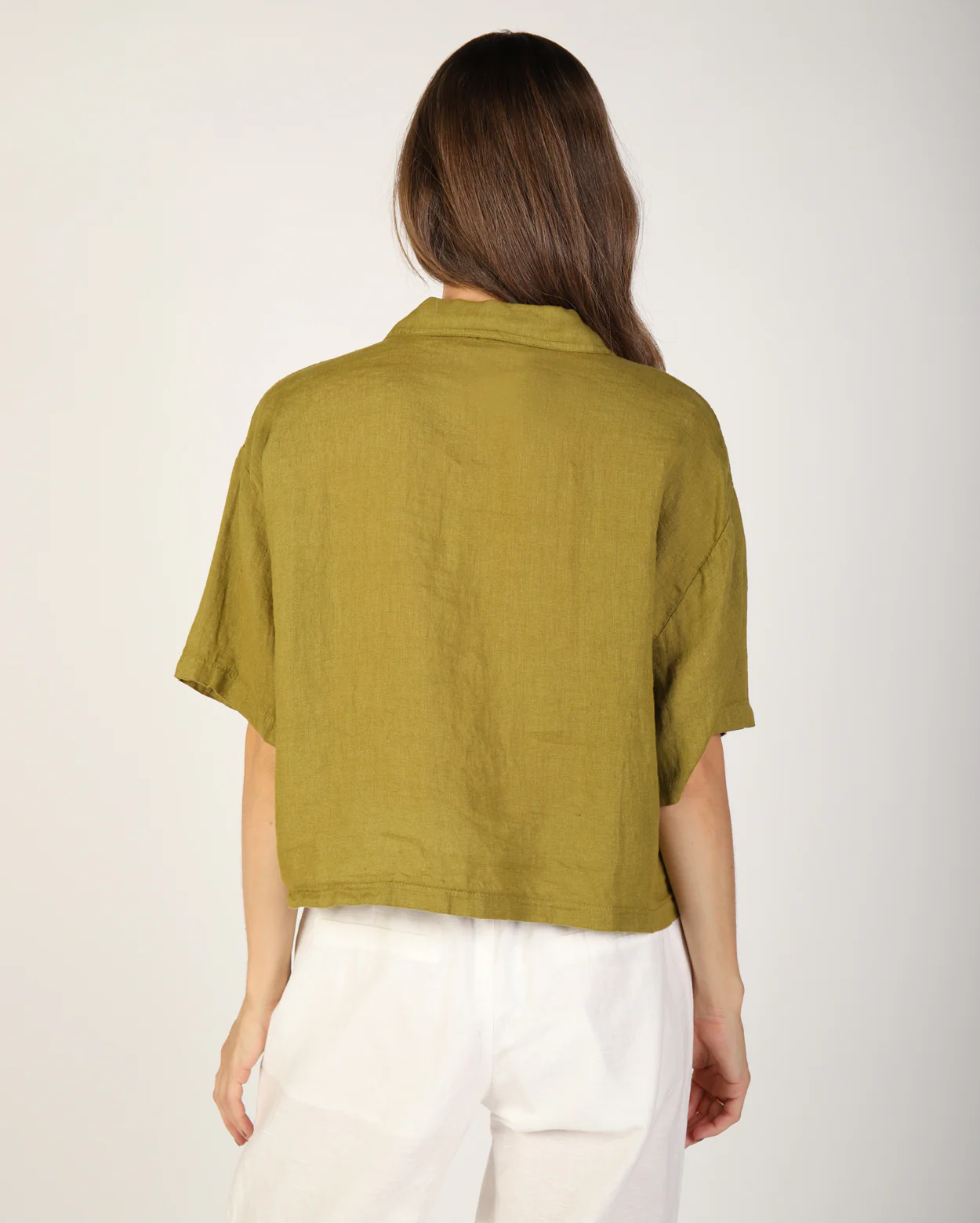 Nikki Linen Shirt - Olive - Image 5