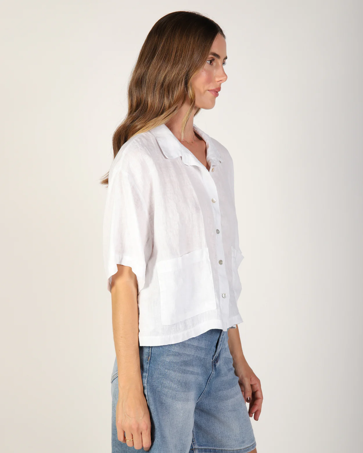 Nikki Linen Shirt - White - Image 3