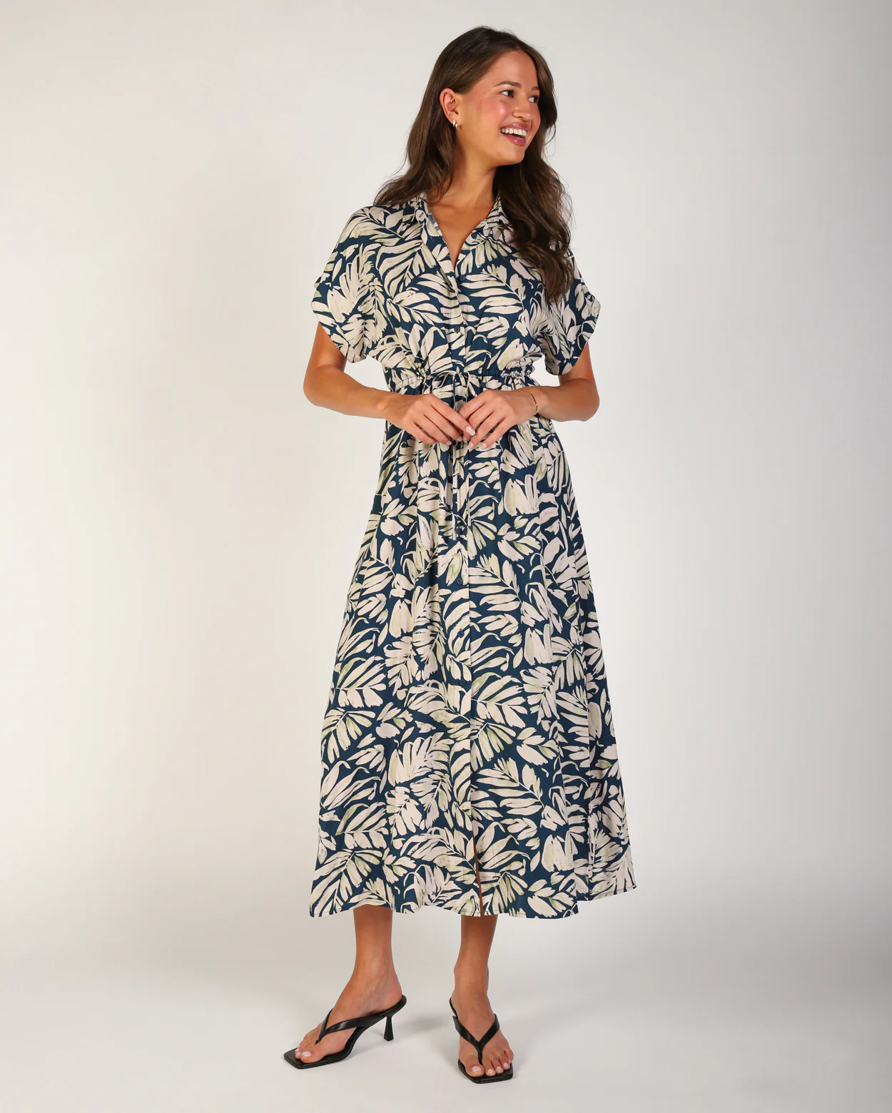 Printed Hanalei Dress - Navy Print - Image 3