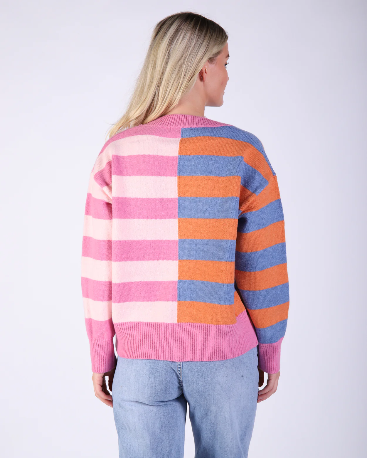 Sara Stripe Cardigan - Pink Multi - Image 4