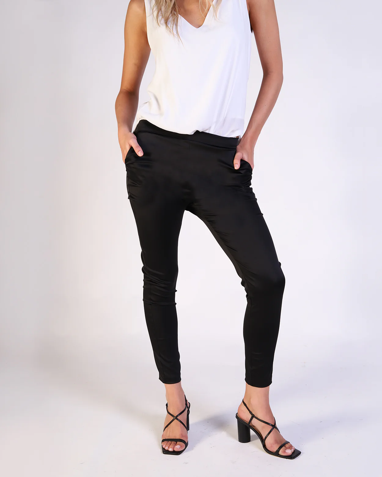 Satin Lucia Pant - Black - Image 2
