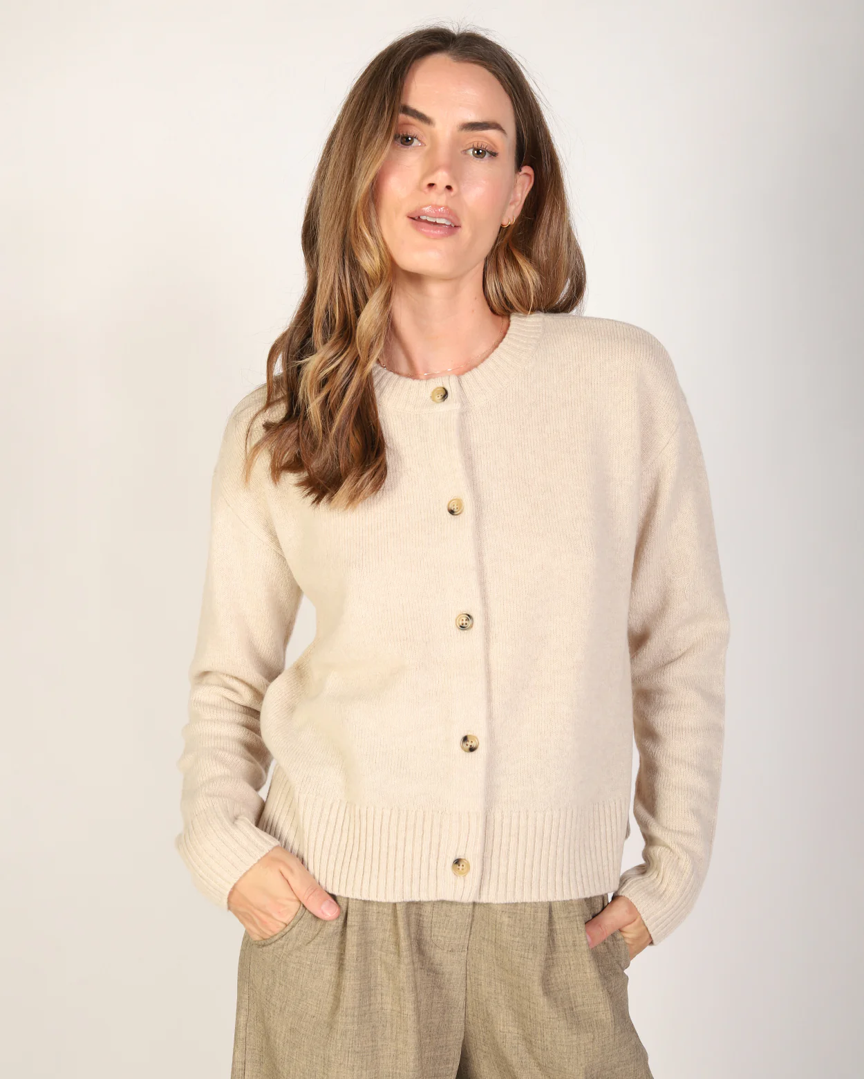 Sienna Cardigan - Oat - Image 3