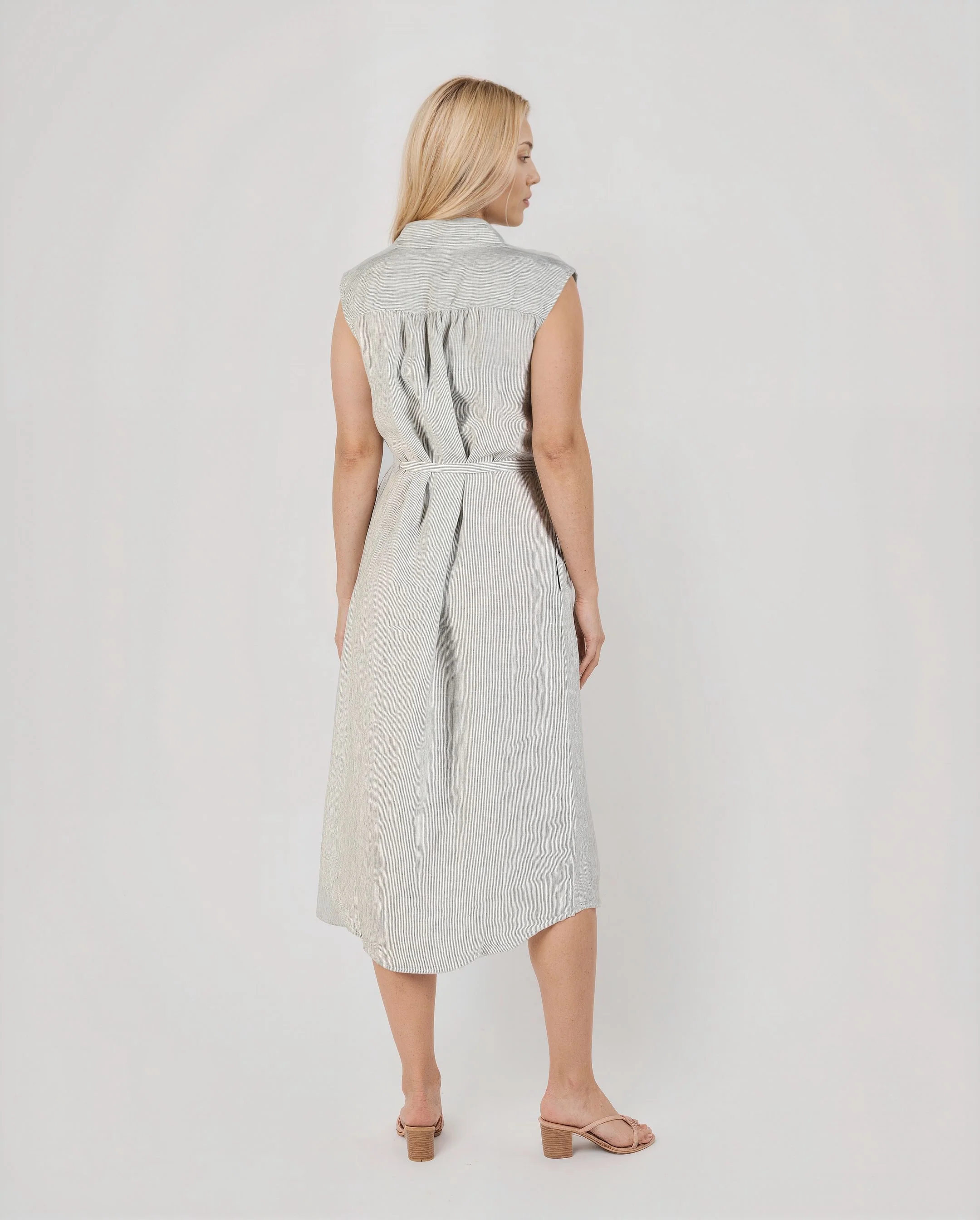 Tory Dress - Sage Stripe - Image 4