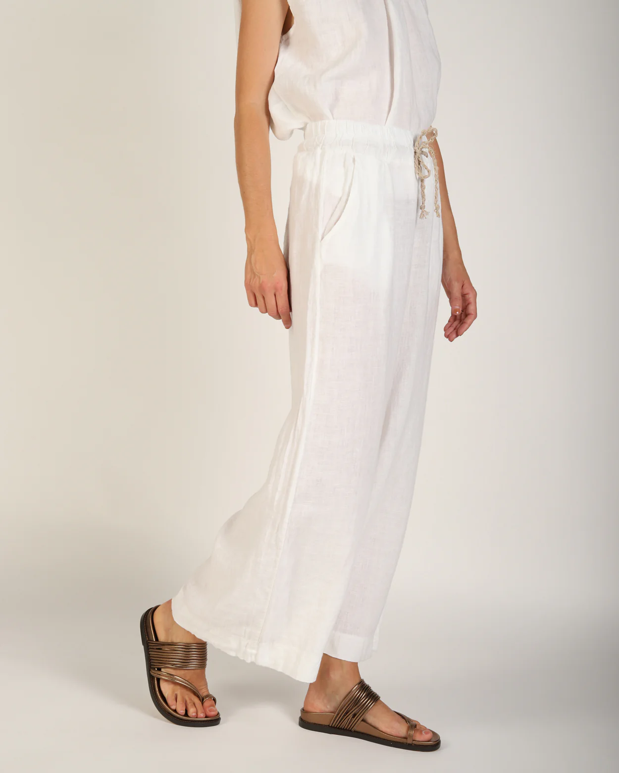 Xina Linen Pant - White - Image 4