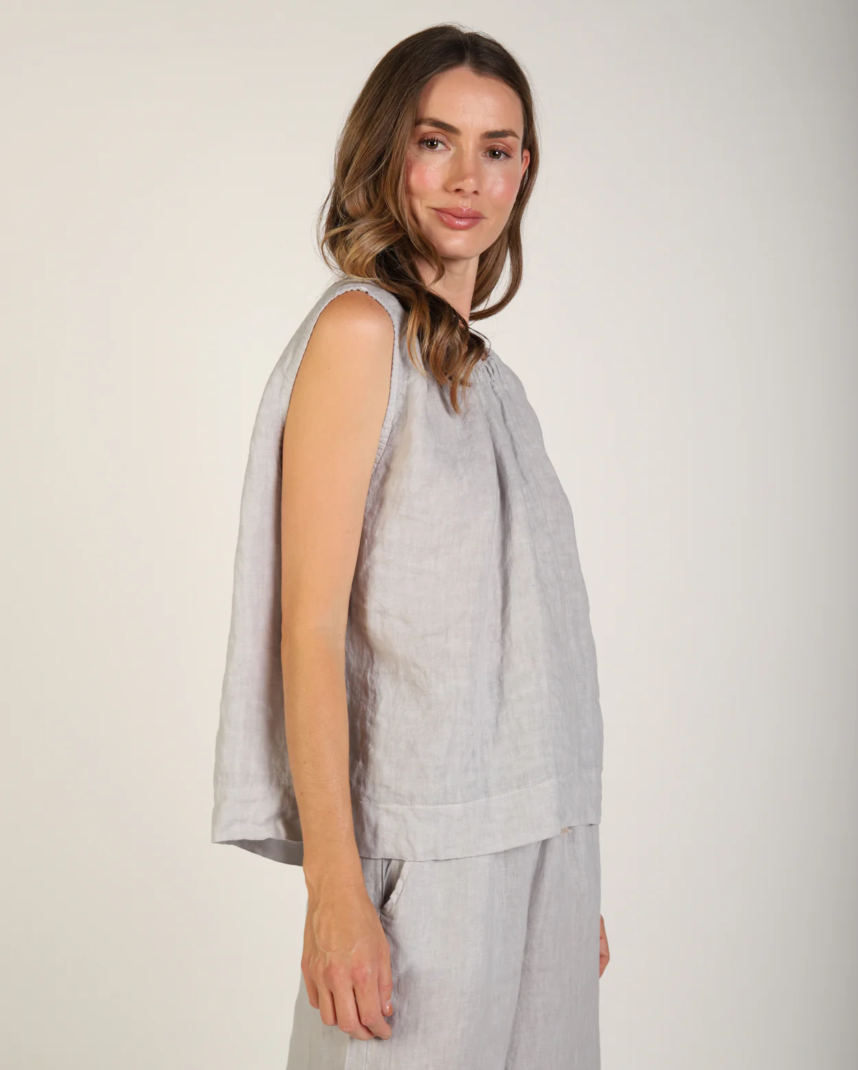 Xina Linen Top - Silver - Image 4