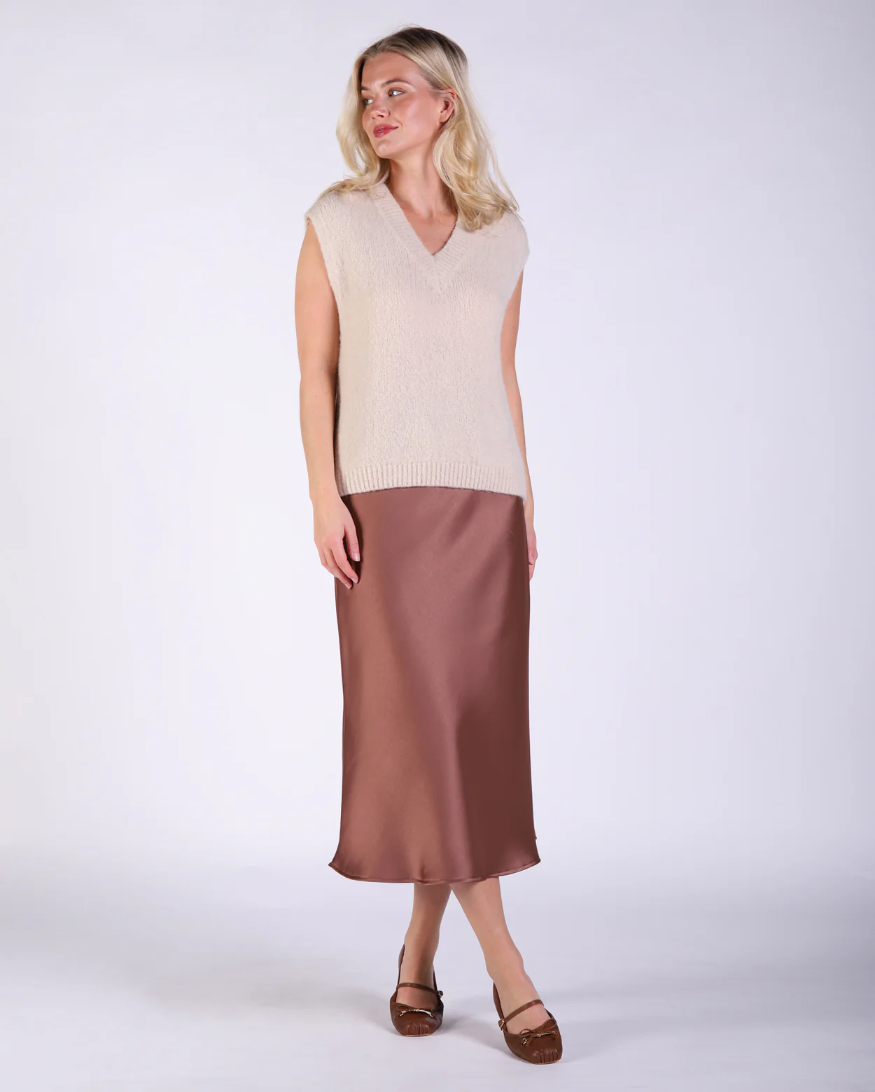 Yelena Slip Skirt - Chocolate