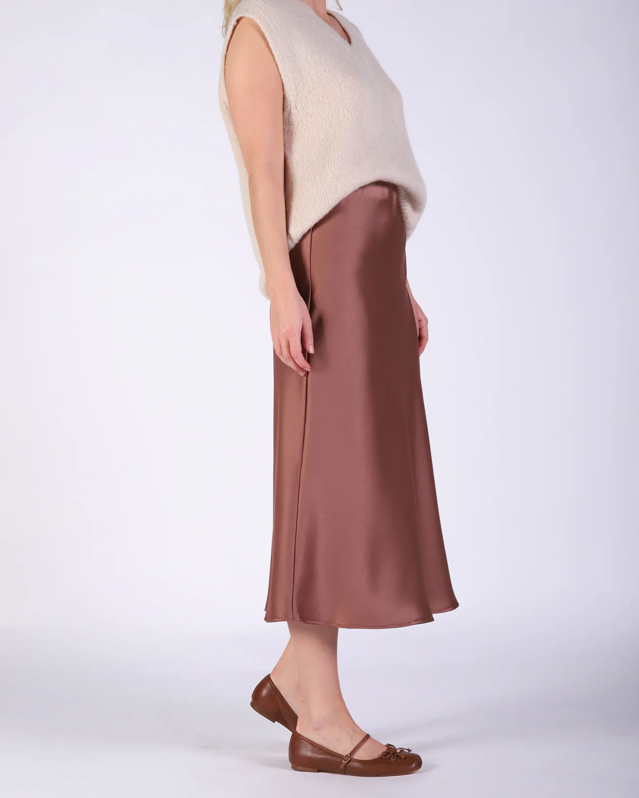 Yelena Slip Skirt - Chocolate - Image 3