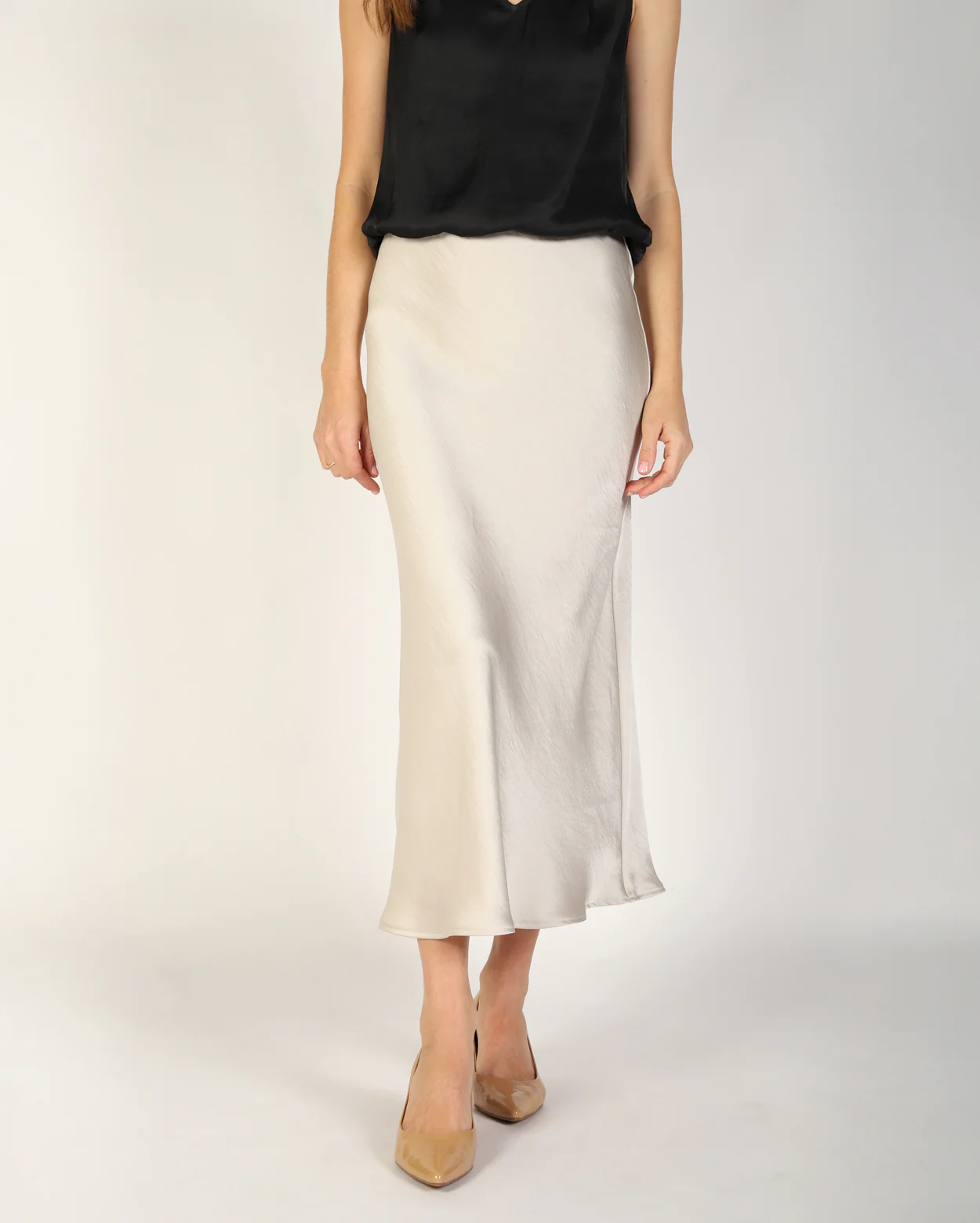 Yelena Slip Skirt  - Pearl - Image 2