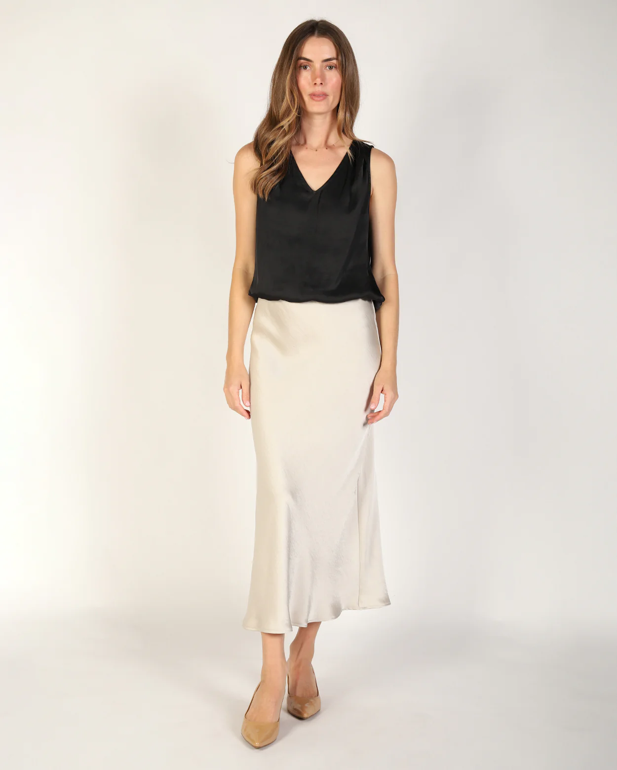 Yelena Slip Skirt  - Pearl - Image 4